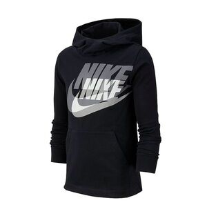 Nike Kids Black and Gray Logo Hoodie